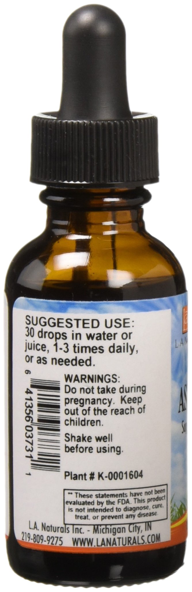 L A NATURALS Ashwagandha Organic Liquid - 1 Fl Oz - image 2