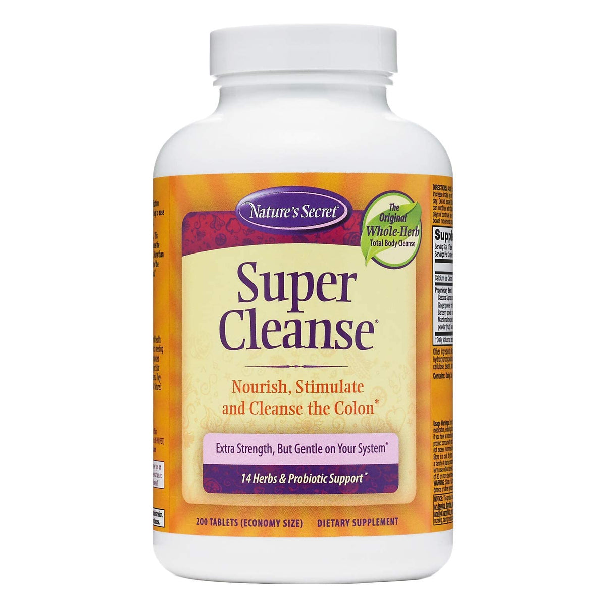 Nature's Secret Super Cleanse Tabs - 200 Tablets