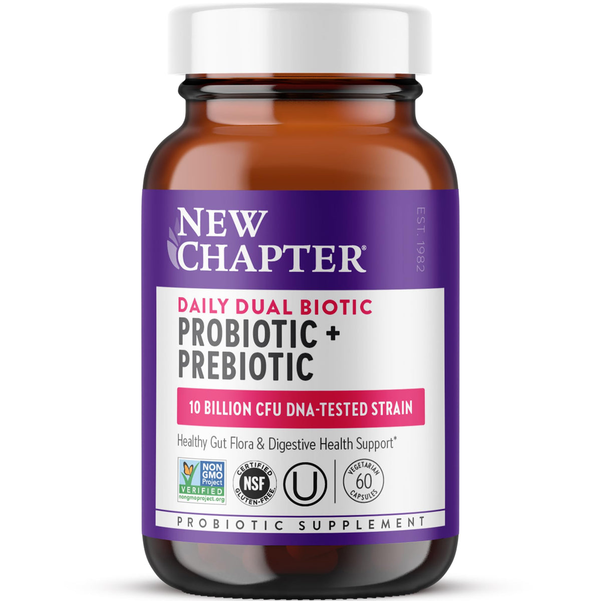 New Chapter Daily Dual Biotic Probiotic and Prebiotic - 60 Capsules
