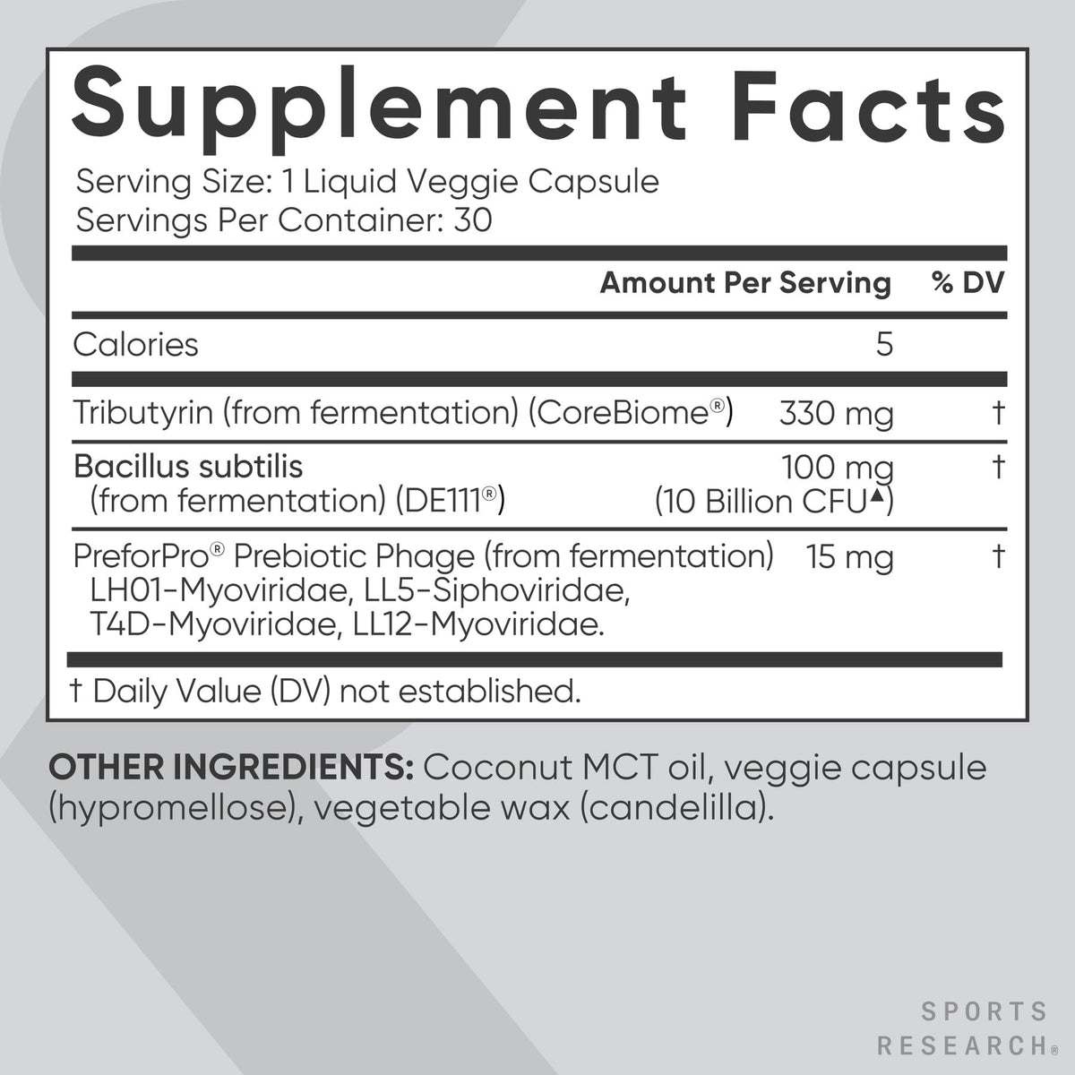 Sports Research Tribiotic 3-in-1 Pre·Post·Probiotic - 30 Liquid Caps - image 5