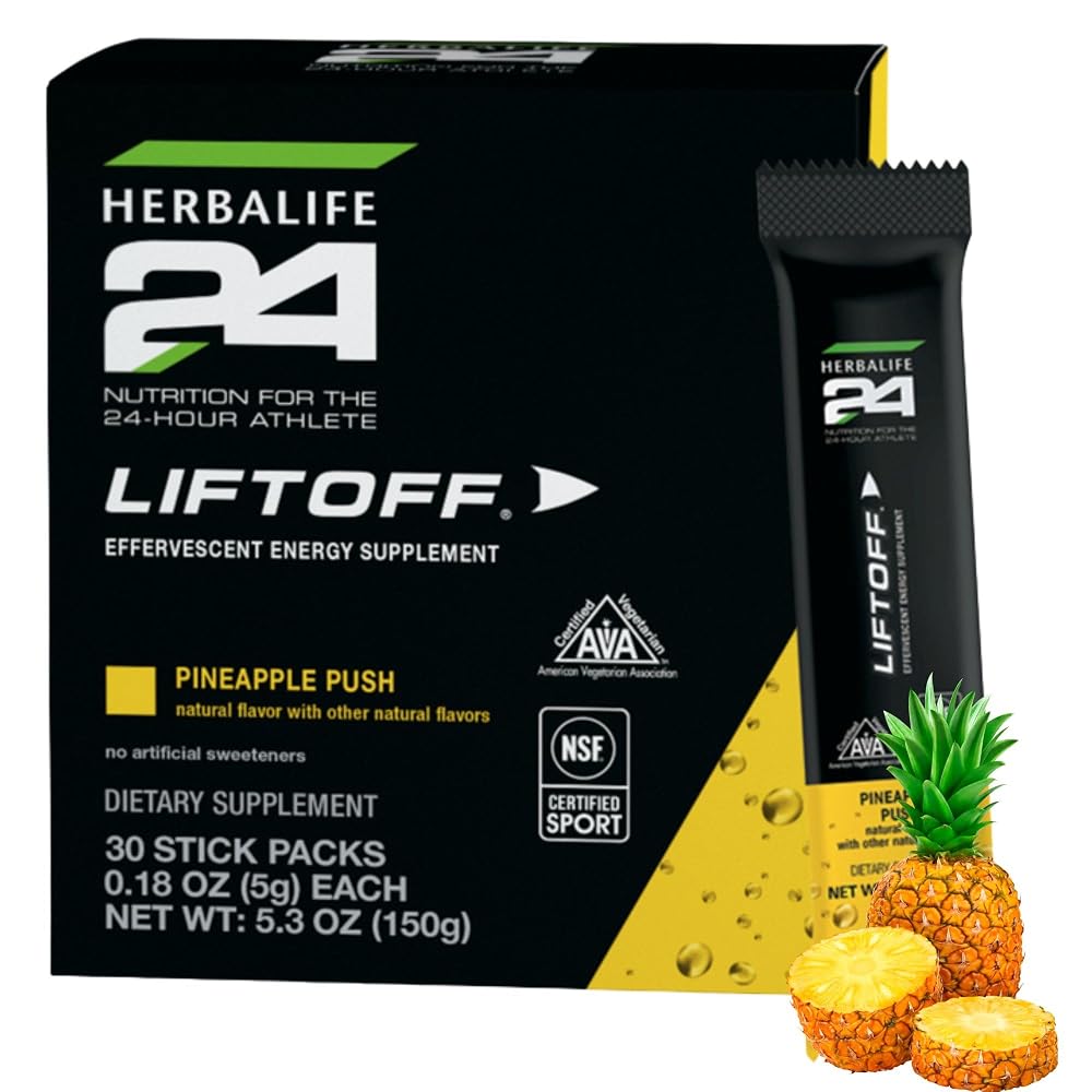 Herbalife24 Liftoff Pineapple Push Energy Supplement - 30 Stick Packs