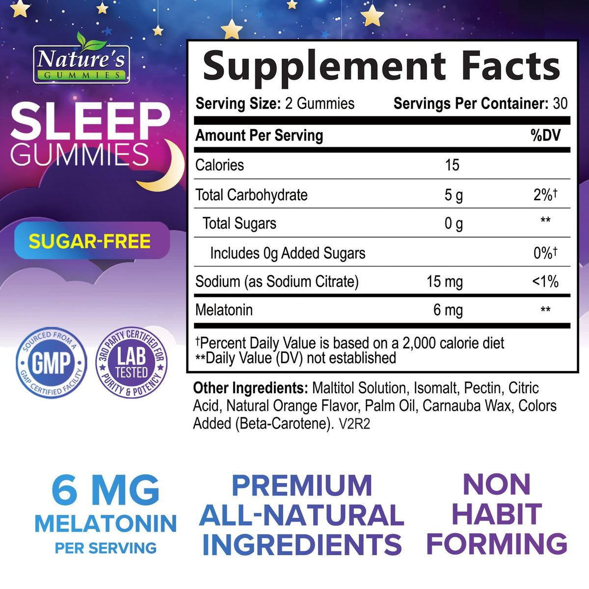 Nature's Gummies Sleep Gummies 6mg Melatonin - 60 Gummies - image 2