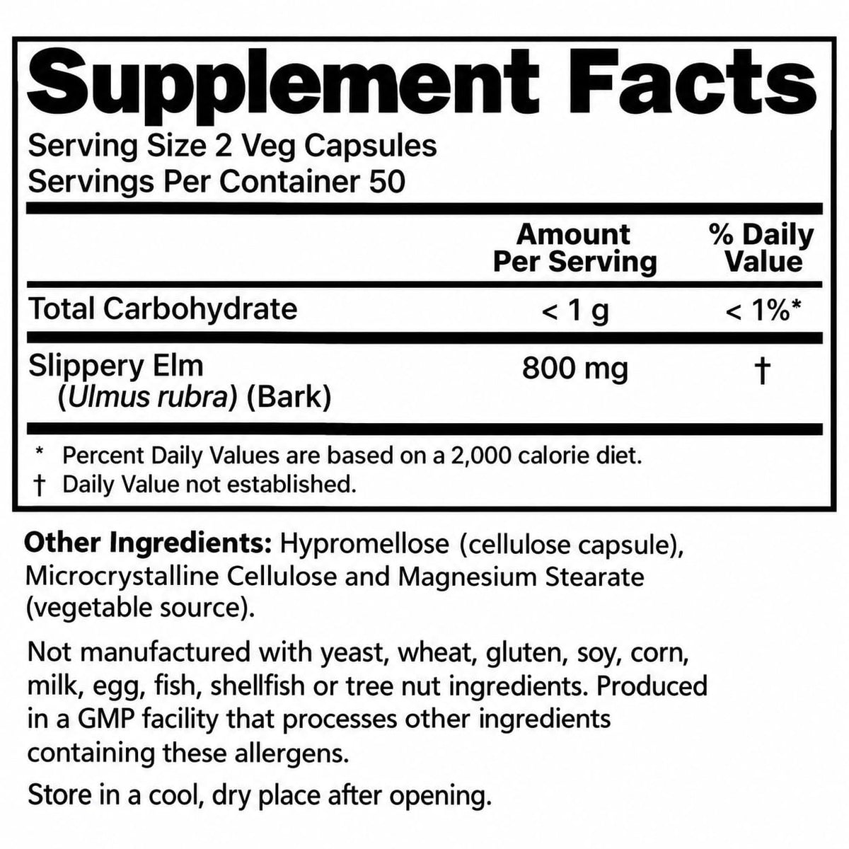 Rachelstea Slippery Elm Bark 400 mg - 100 Vegetarian Capsules - image 5