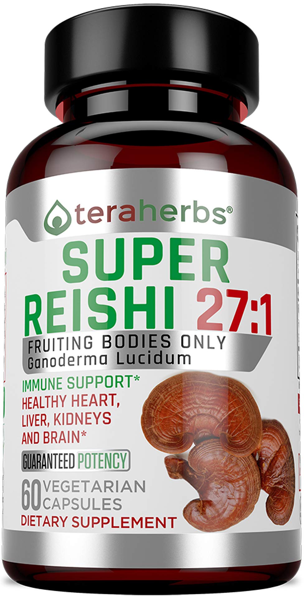 teraherbs Tera Herbs Organic Reishi Mushroom Extract - 60 Vegetarian Capsules