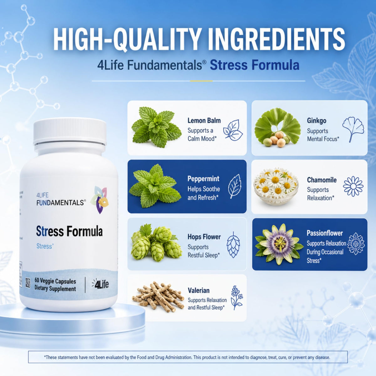 4Life Stress Formula Sleep Support with Lemon Balm Valerian - 60 Capsules - image 2