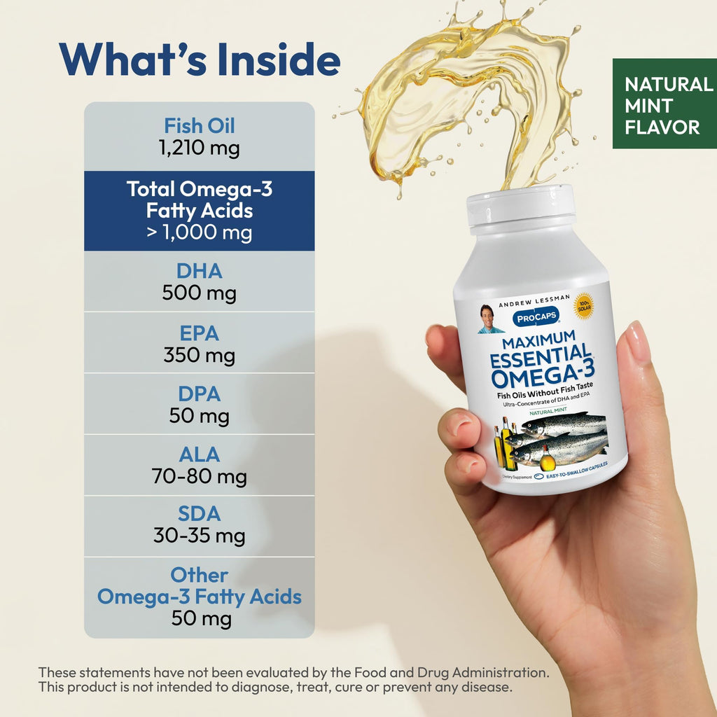 ANDREW LESSMAN Maximum Essential Omega-3 Mint - Softgels - Ultra-Pure