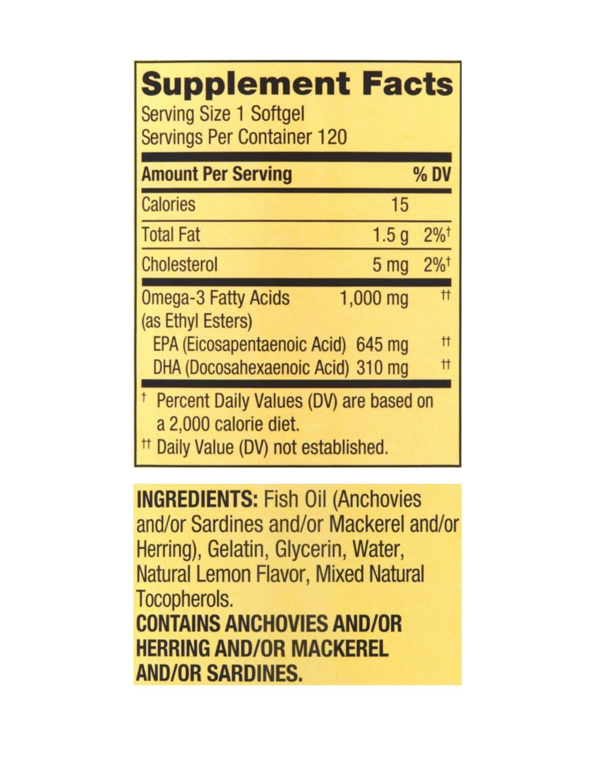 STS Home Spring Valley Omega-3 Fish Oil 1000 mg - 120 Softgels - image 3