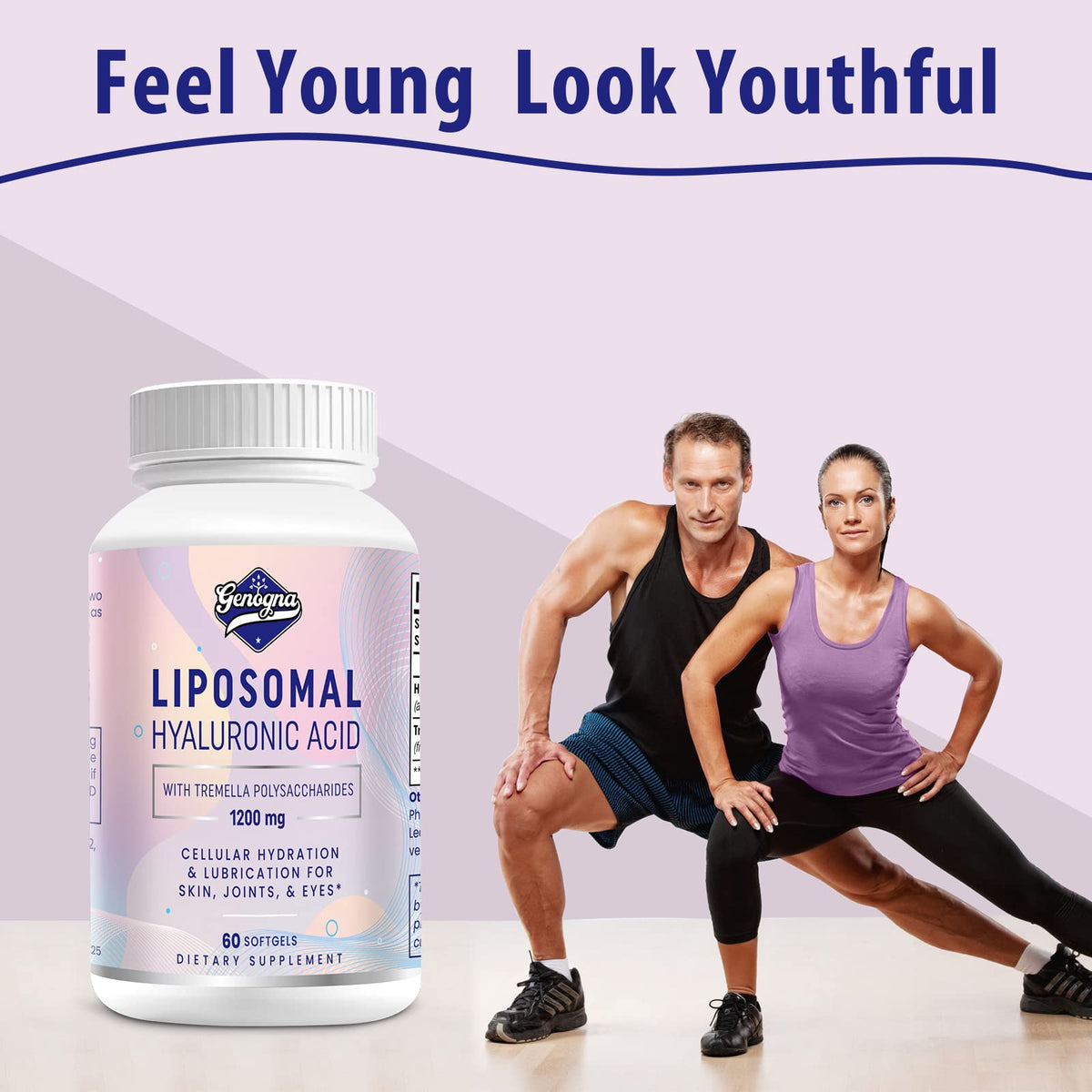 Genogna Liposomal Hyaluronic Acid Supplement 1000mg for Skin and Hair