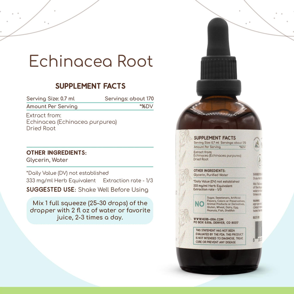 HerbEra Echinacea Root Alcohol-Free Herbal Extract Tincture