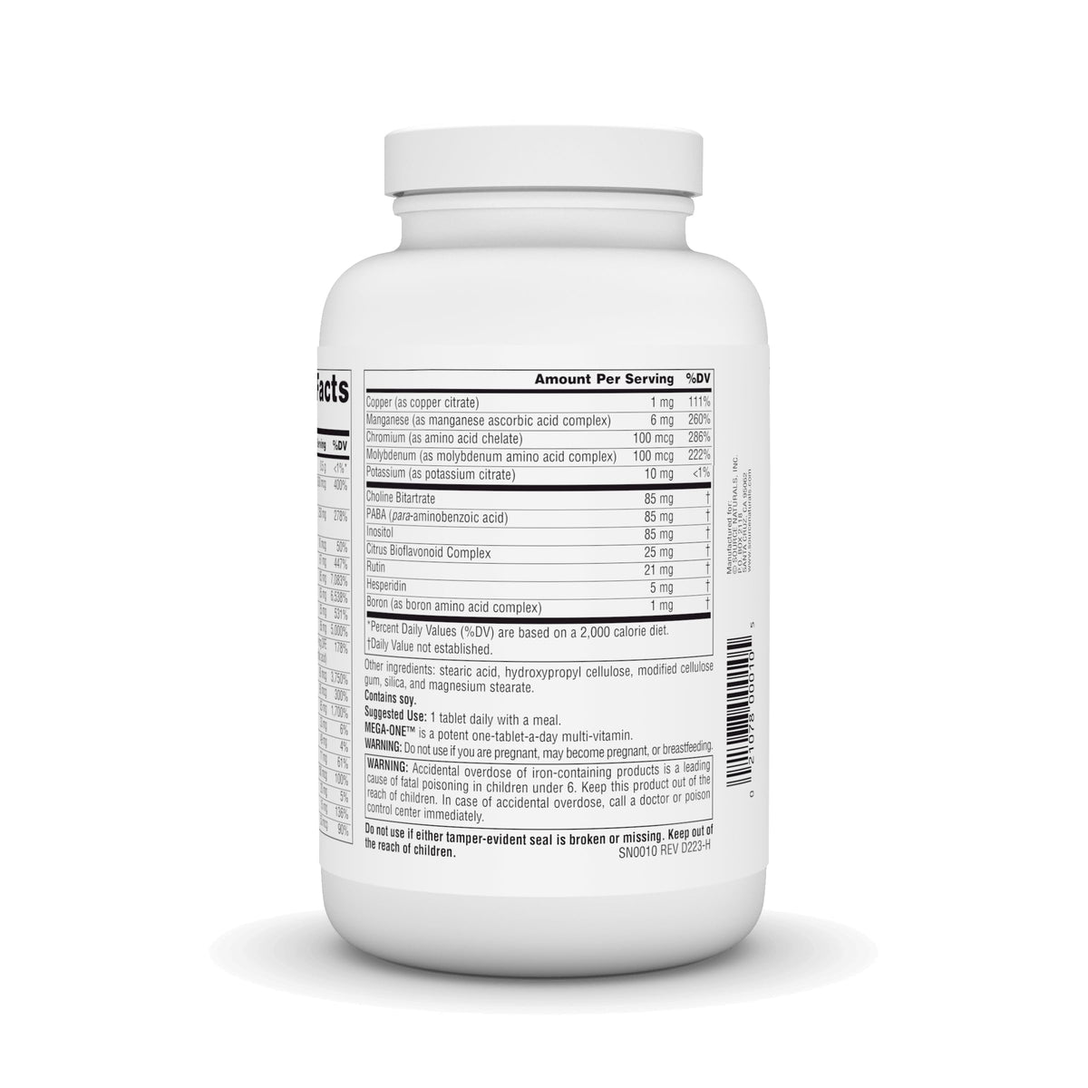 Source Naturals Mega-One Multi-Vitamin with Minerals - 180 Tablets - image 3