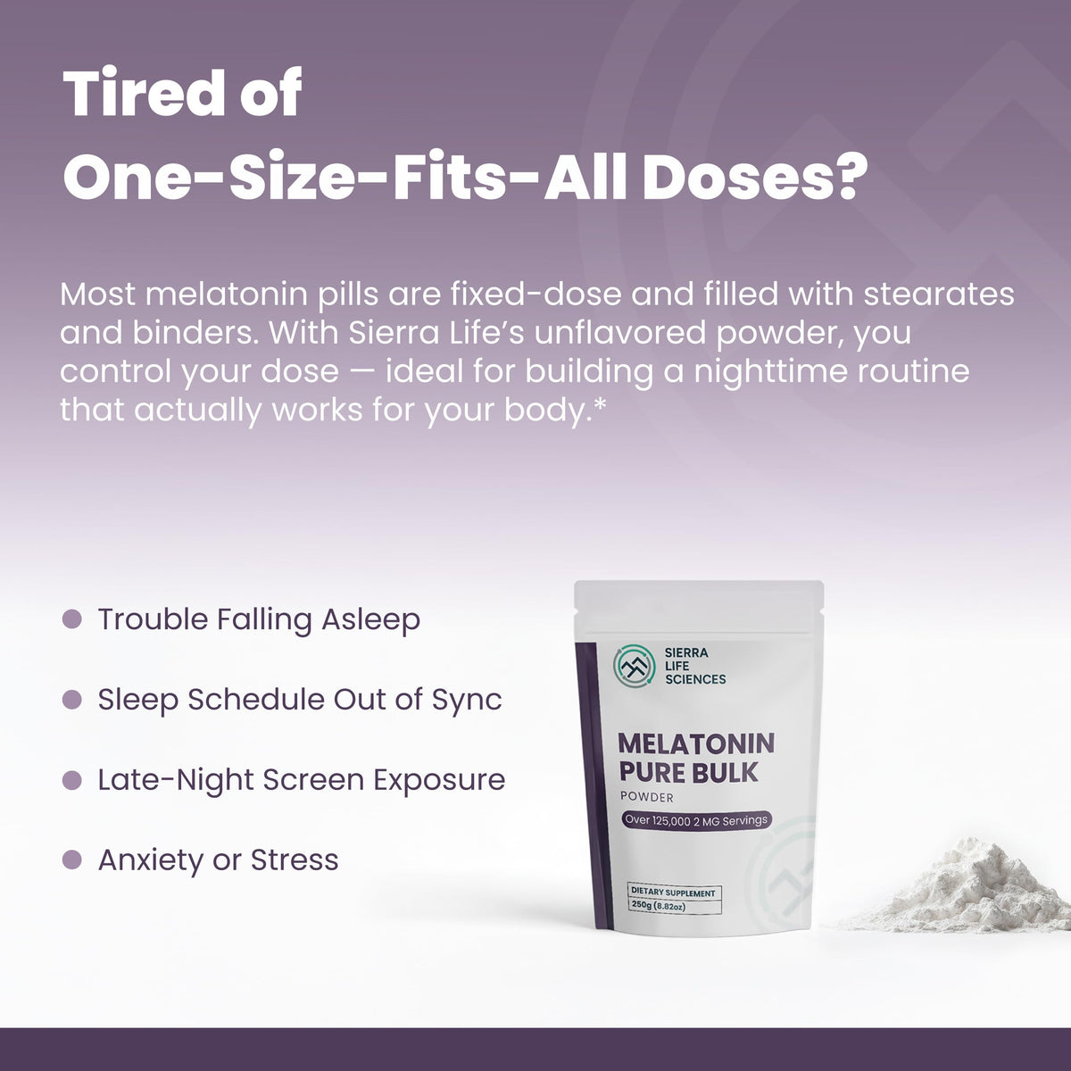 SIERRA LIFE SCIENCES Melatonin Powder Bulk Sleep Aid (20g