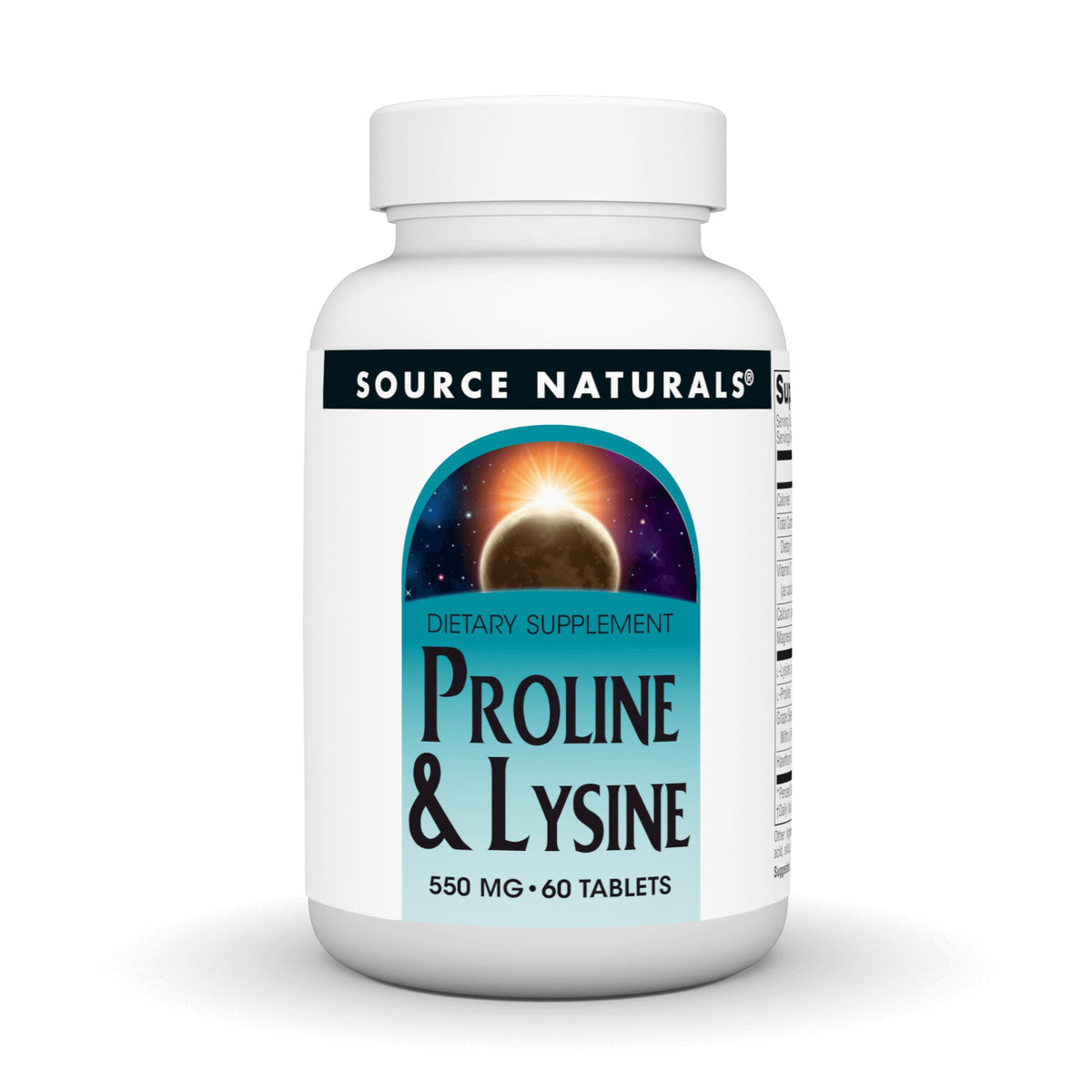 Source Naturals L-Proline & L-Lysine 550mg - 60 Tablets