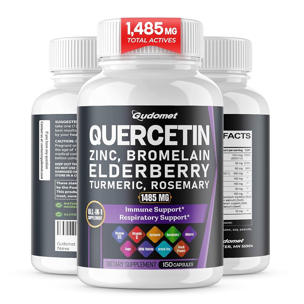 GUDOMET Quercetin 1485 mg Complex with Zinc & D3 - 150 Capsules