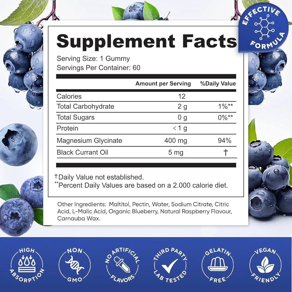 HISOKOI Magnesium Glycinate Gummies 400mg for Sleep - 60 Count - image 2
