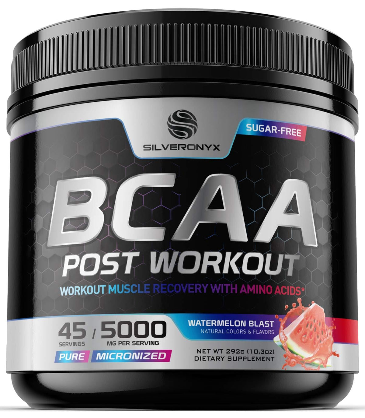 SILVERONYX BCAA Powder with L-Glutamine Post Workout Recovery - 45 Servings