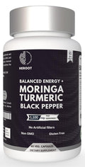 Heroot Organic Turmeric with Black Pepper & Moringa 1000 mg - 60 Capsules