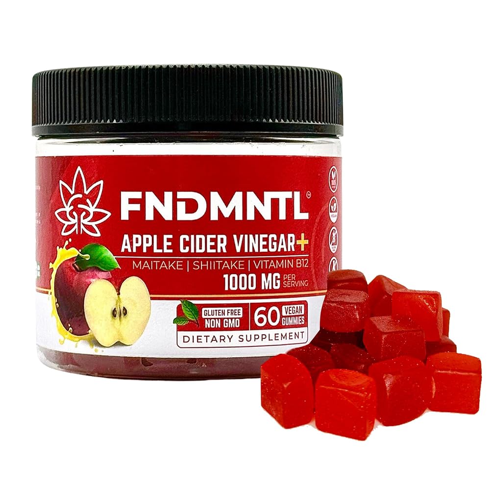 FNDMNTL Apple Cider Vinegar Gummies with Mushrooms - 60 Count