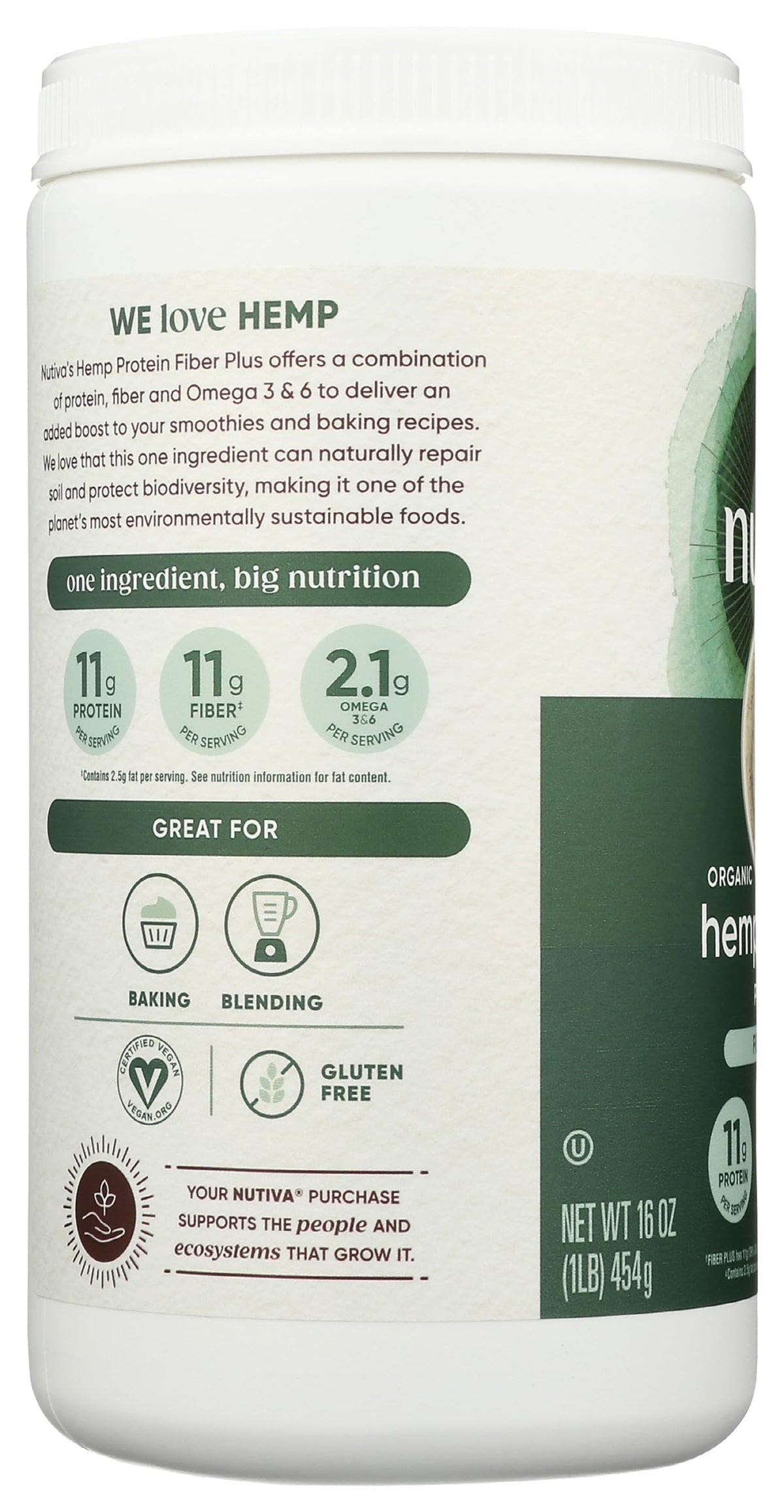 Nutiva Hemp Protein Powder Organic - 16 oz - image 5