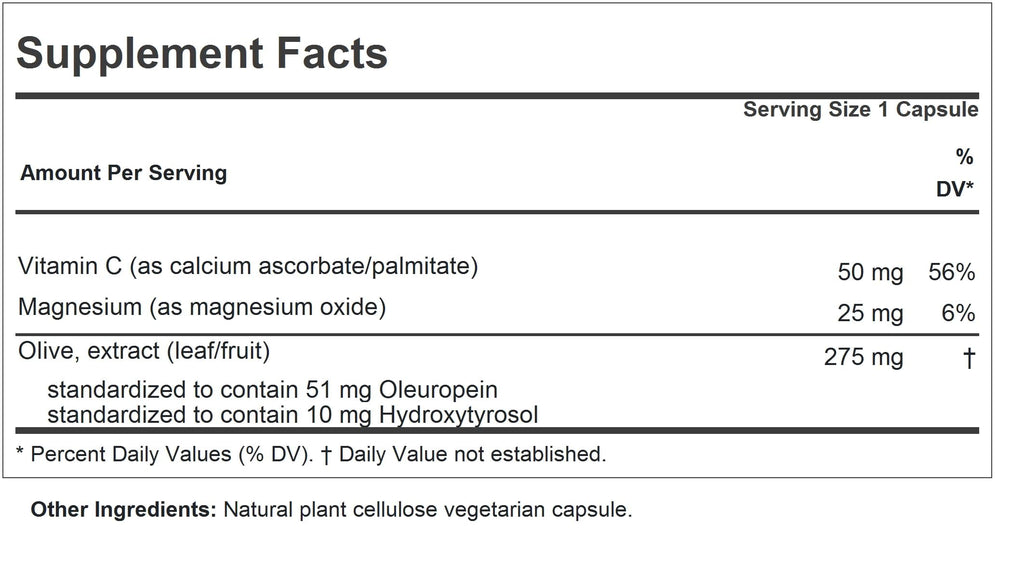 ANDREW LESSMAN Olive Complex - Capsules - Leaf and Fruit Extracts.