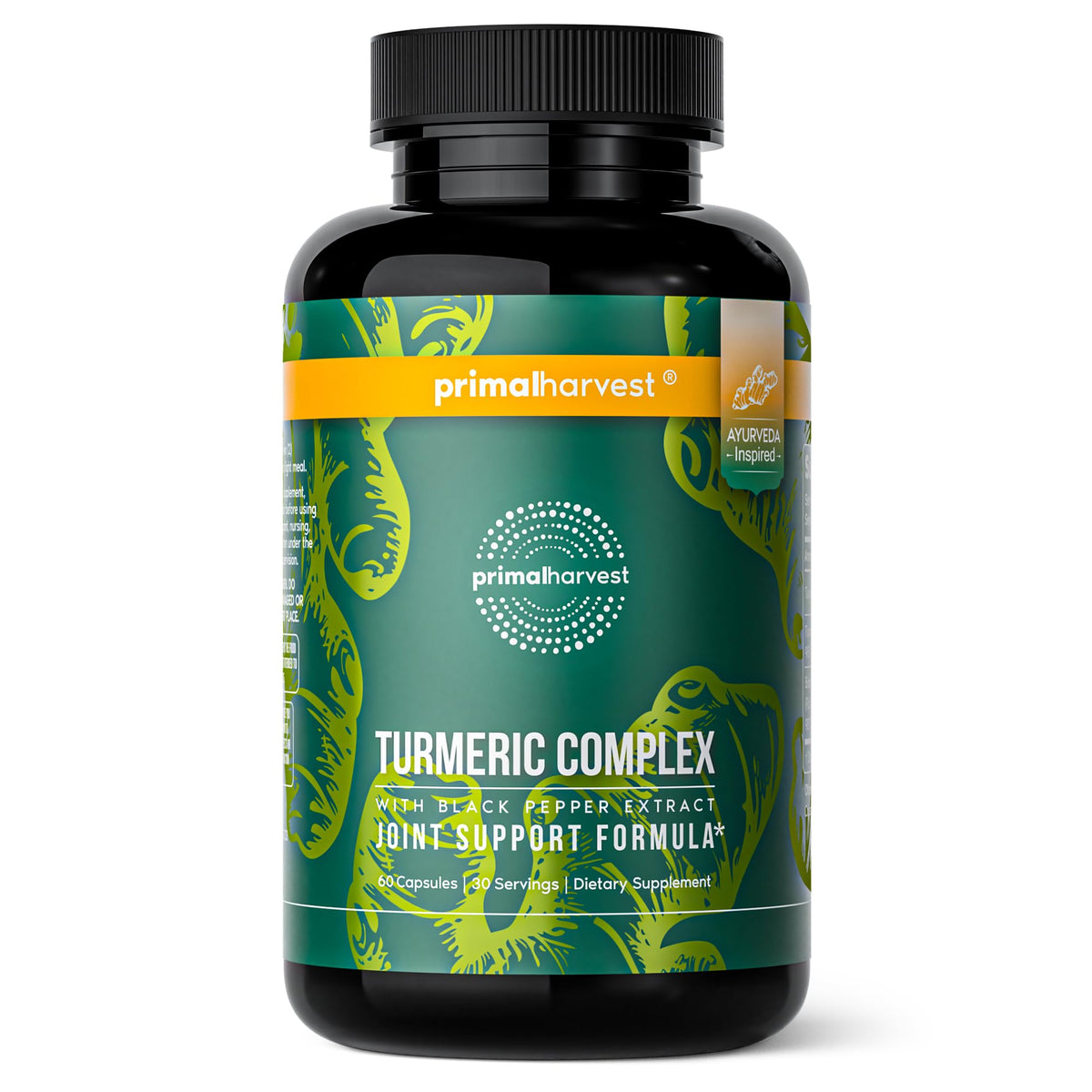 Primal Harvest Turmeric Complex Daily Vegan Supplement - 60 Capsules