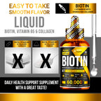 PURE RESEARCH Liquid Biotin & Collagen Hair Growth Drops 60,000mcg - 2 Fl Oz - image 2