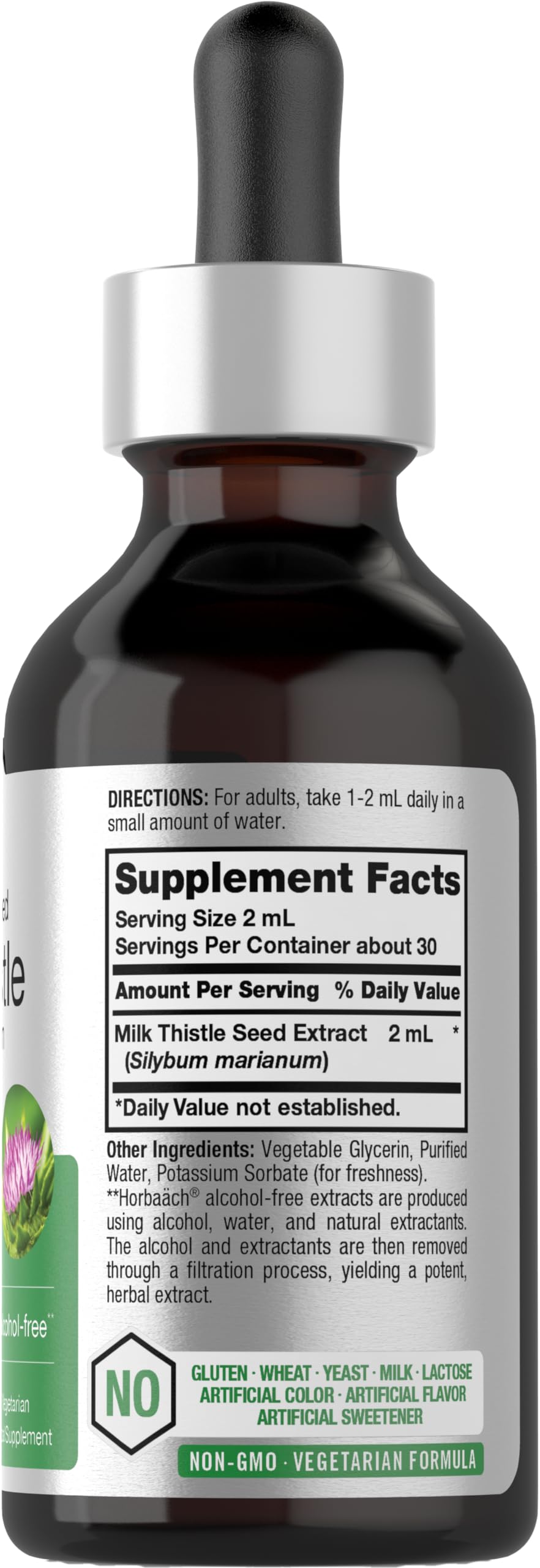 Horbäach Milk Thistle Extract Liquid Alcohol Free - 2 fl oz - image 2