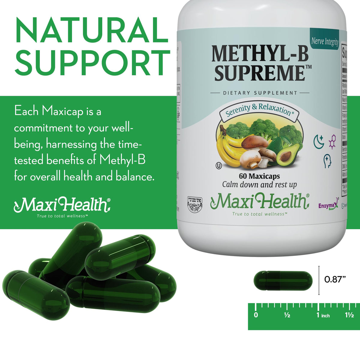 Maxi Health Methyl-B Supreme B Complex Vitamins - 60 Capsules - image 5