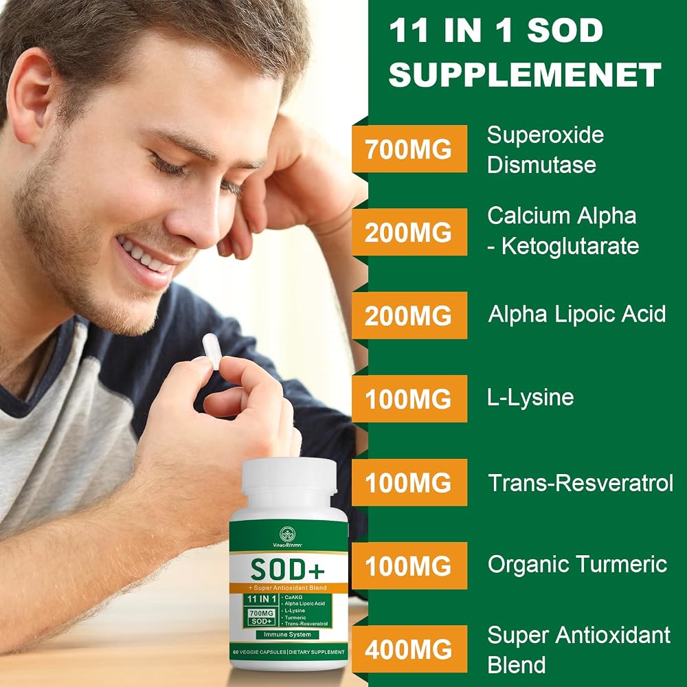 VITACRLLYNMN Superoxide Dismutase 700MG Antioxidant - 120 Capsules - image 5