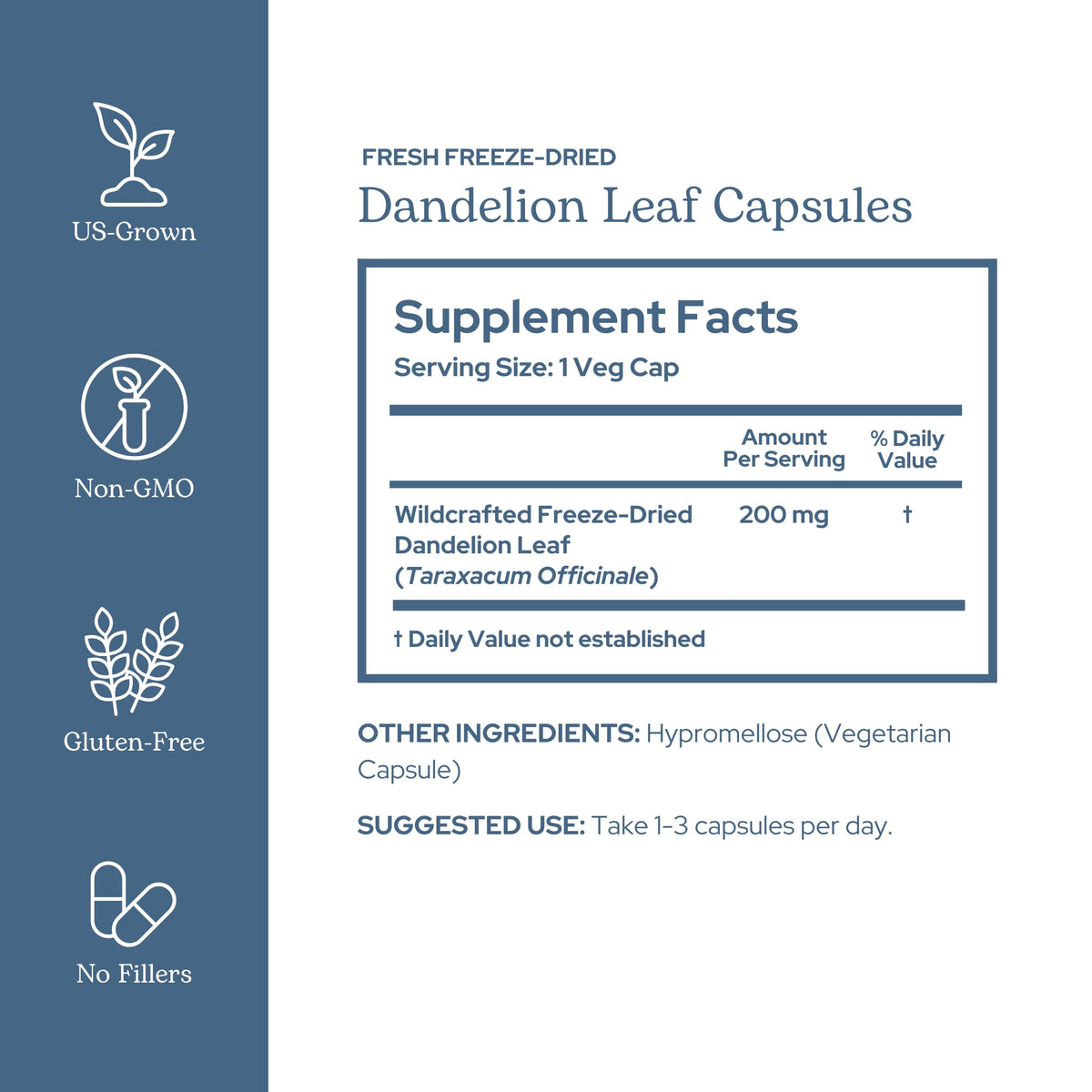 Eclectic Institute Organic Dandelion Leaf Capsules - 90 Count - image 2