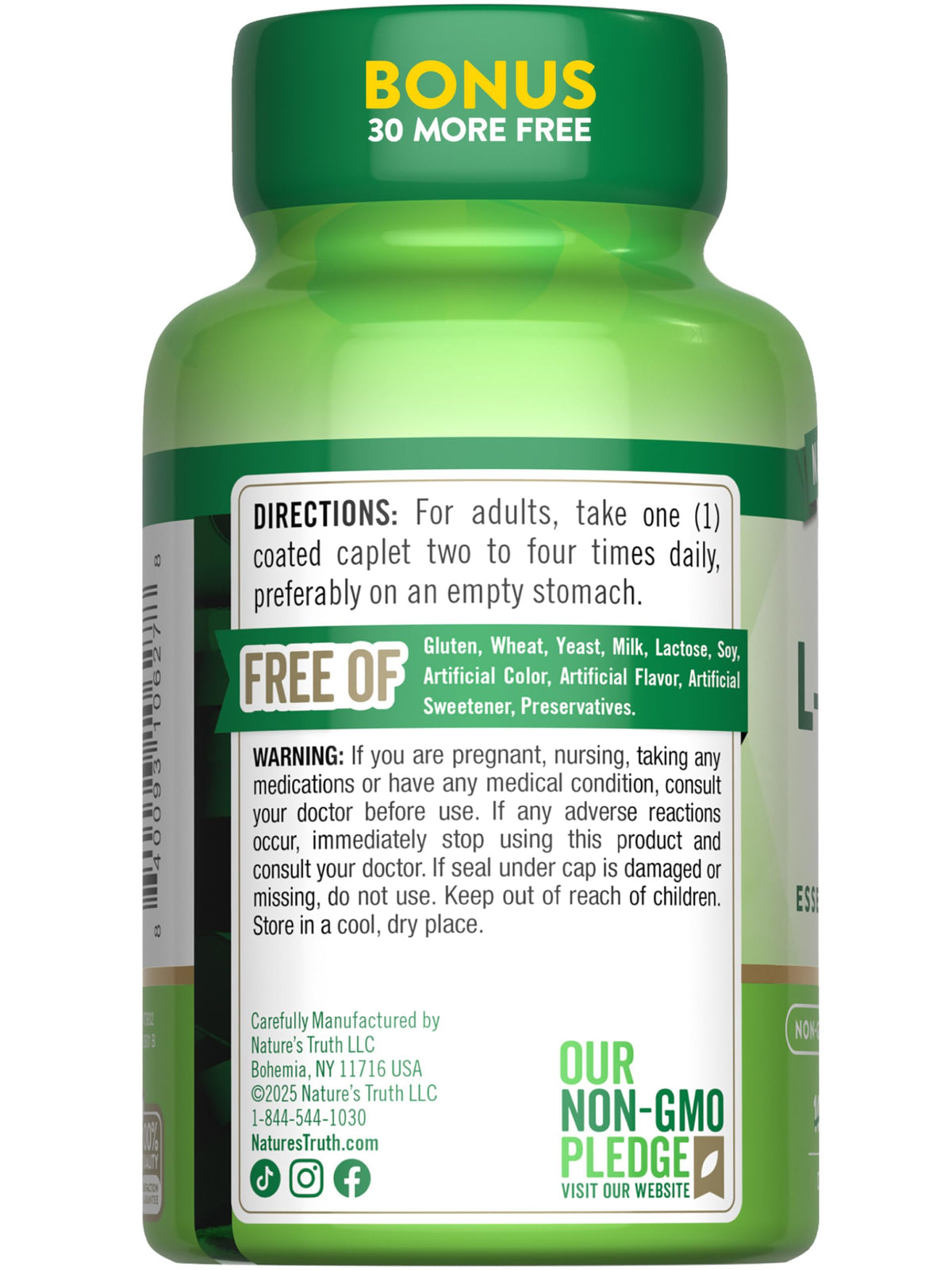 Nature's Truth L-Lysine 500mg - 130 Caplets - image 7