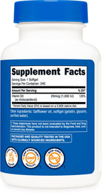 Nutricost Vitamin D3 1000 IU - 240 Softgels - image 5
