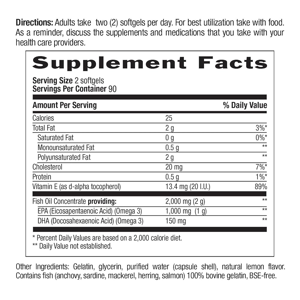 Country Life Omega 3 Mood Fish Oil 1000 mg EPA - 180 Softgels - image 8