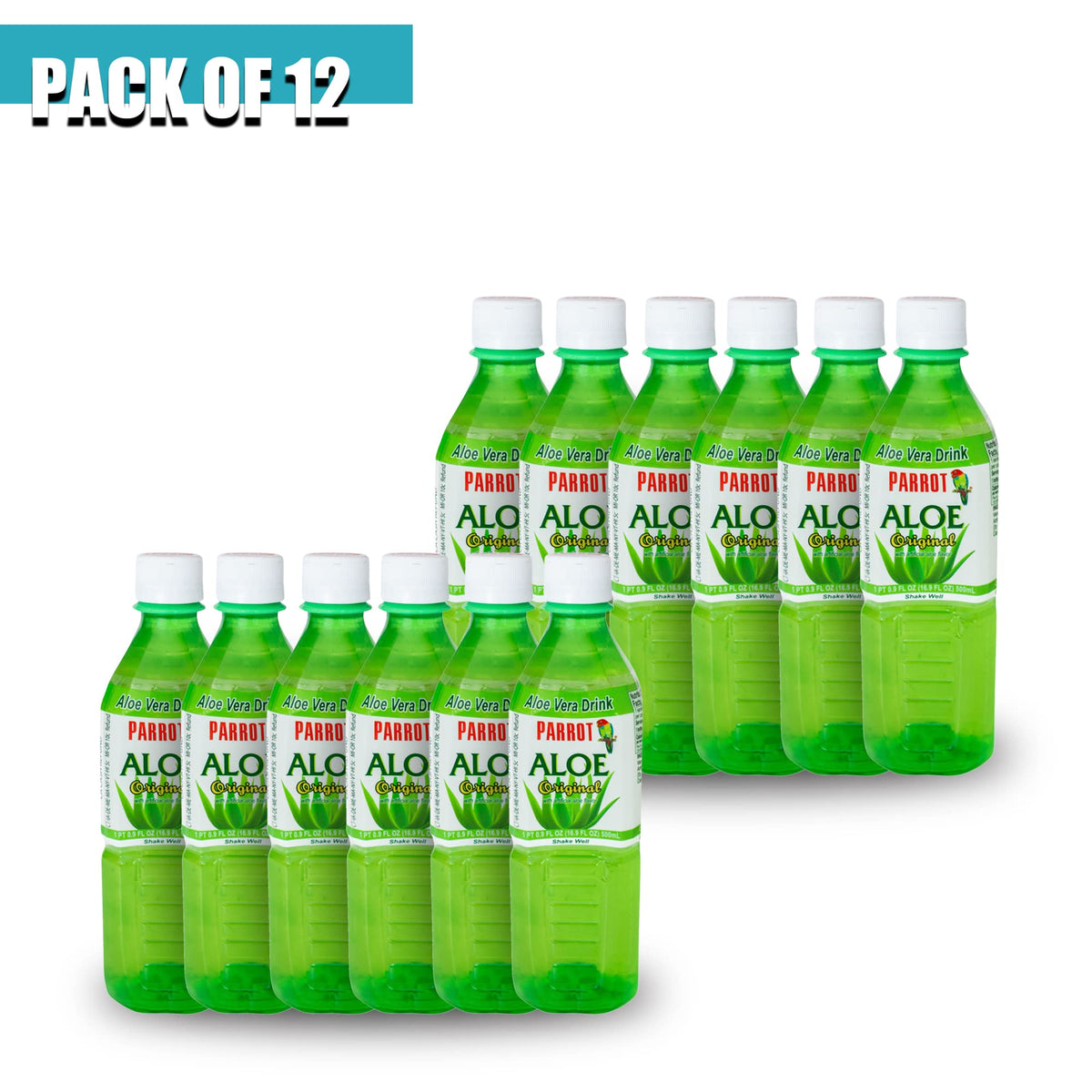Parrot Brand Aloe Drink 16.9oz（Pack of 10）