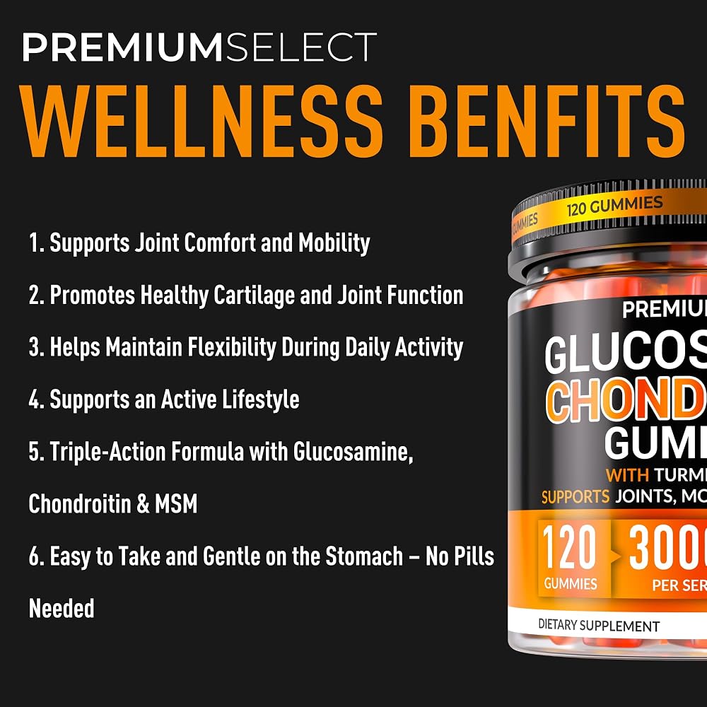 Premium Select Nutrition Glucosamine Chondroitin Gummies Joint Support - image 4