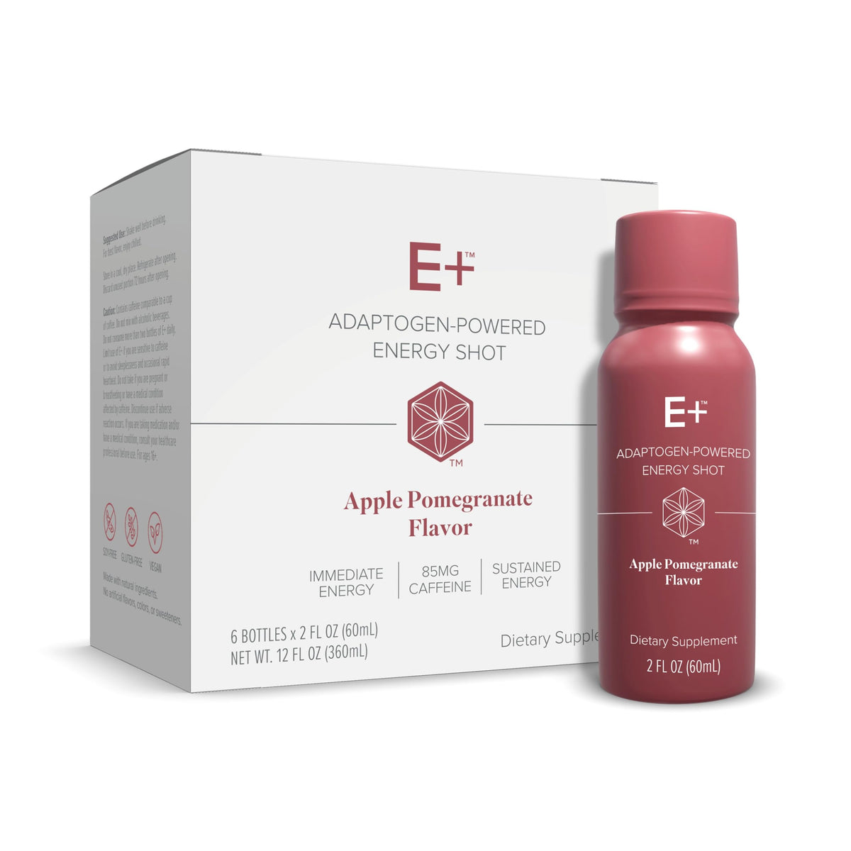 Isagenix E Plus Liquid Energy Shot Apple Pomegranate - 6 Pack