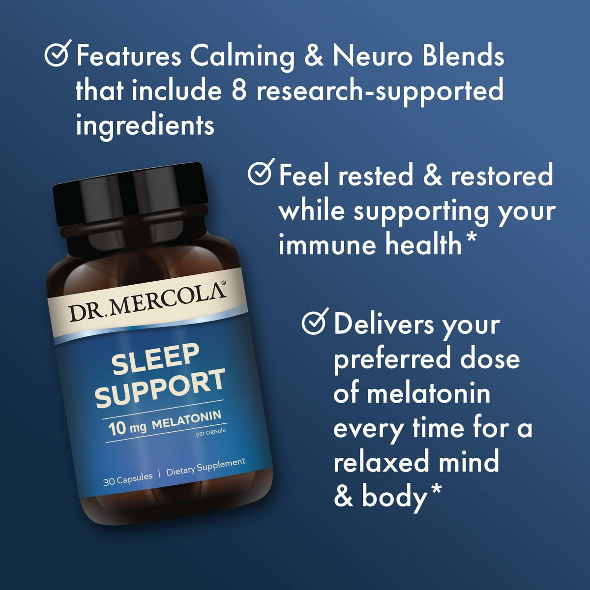 Dr. Mercola Sleep Support with Melatonin 10 mg - 30 Capsules - image 4