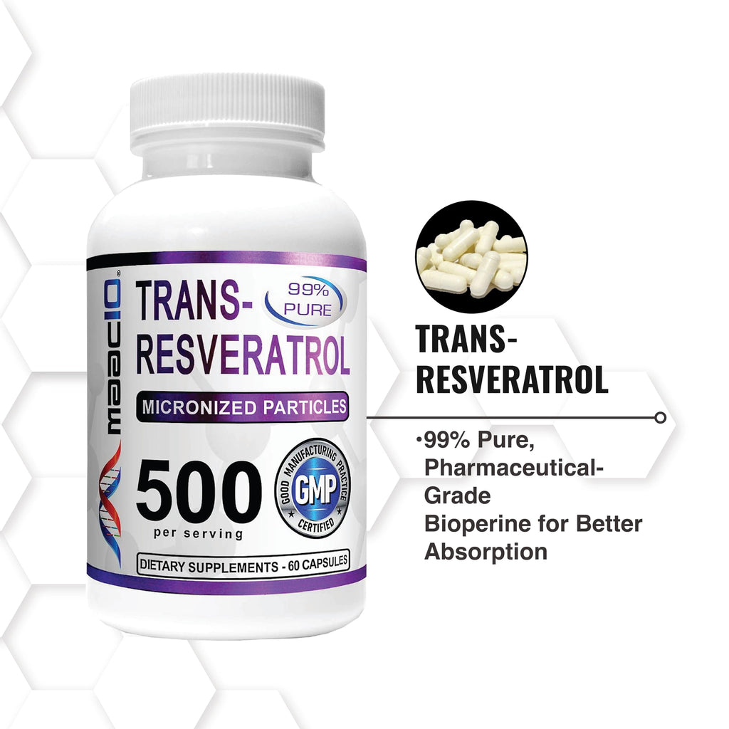 MAAC10 Trans Resveratrol 500mg - 60 Capsules - image 8