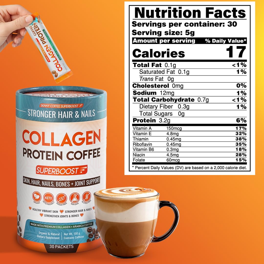 Skinny Coffee SuperBoost Collagen Protein Coffee Powder - 30 Servings - image 7