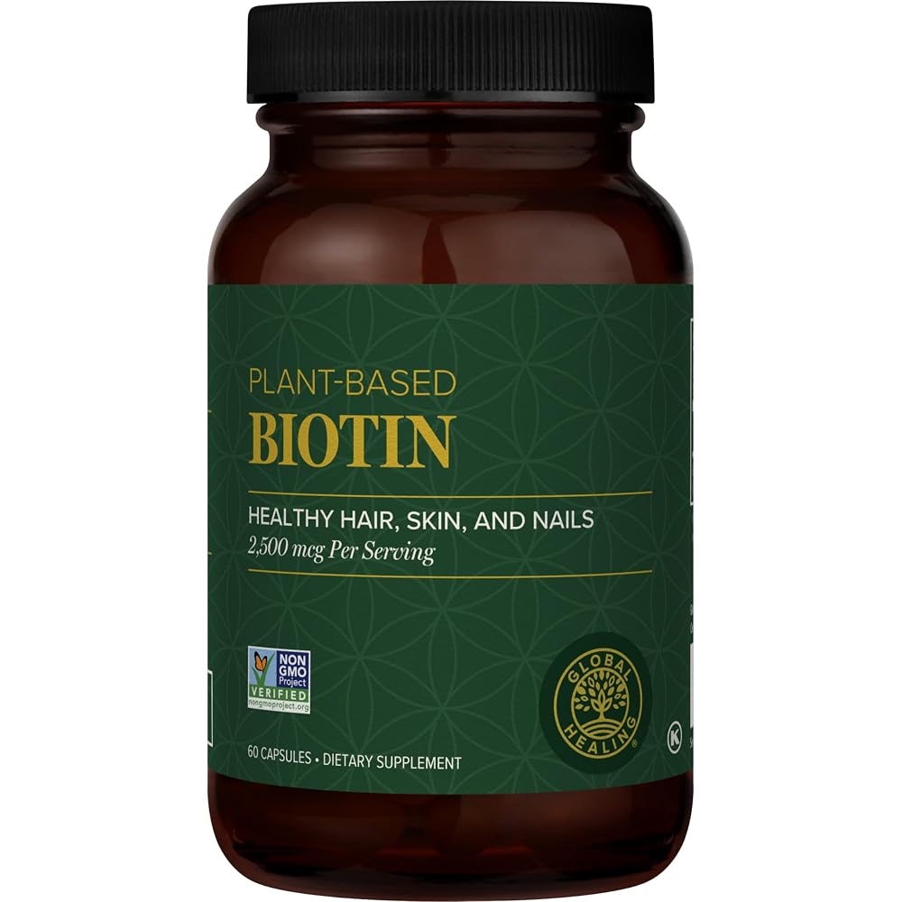 Global Healing Center Biotin 2500mcg Hair Growth Supplement - 60 Capsules