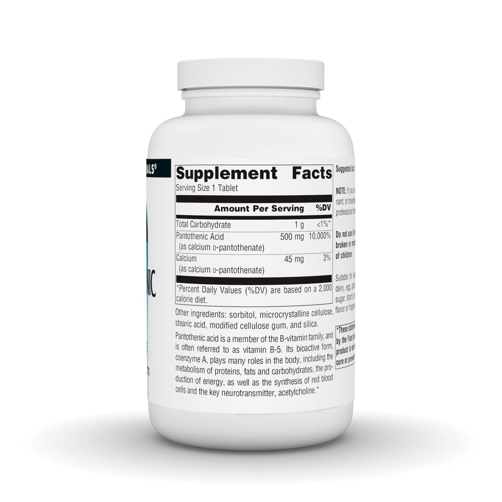 Source Naturals Pantothenic Acid Vitamin B-5 500 mg - 200 Tablets - image 3