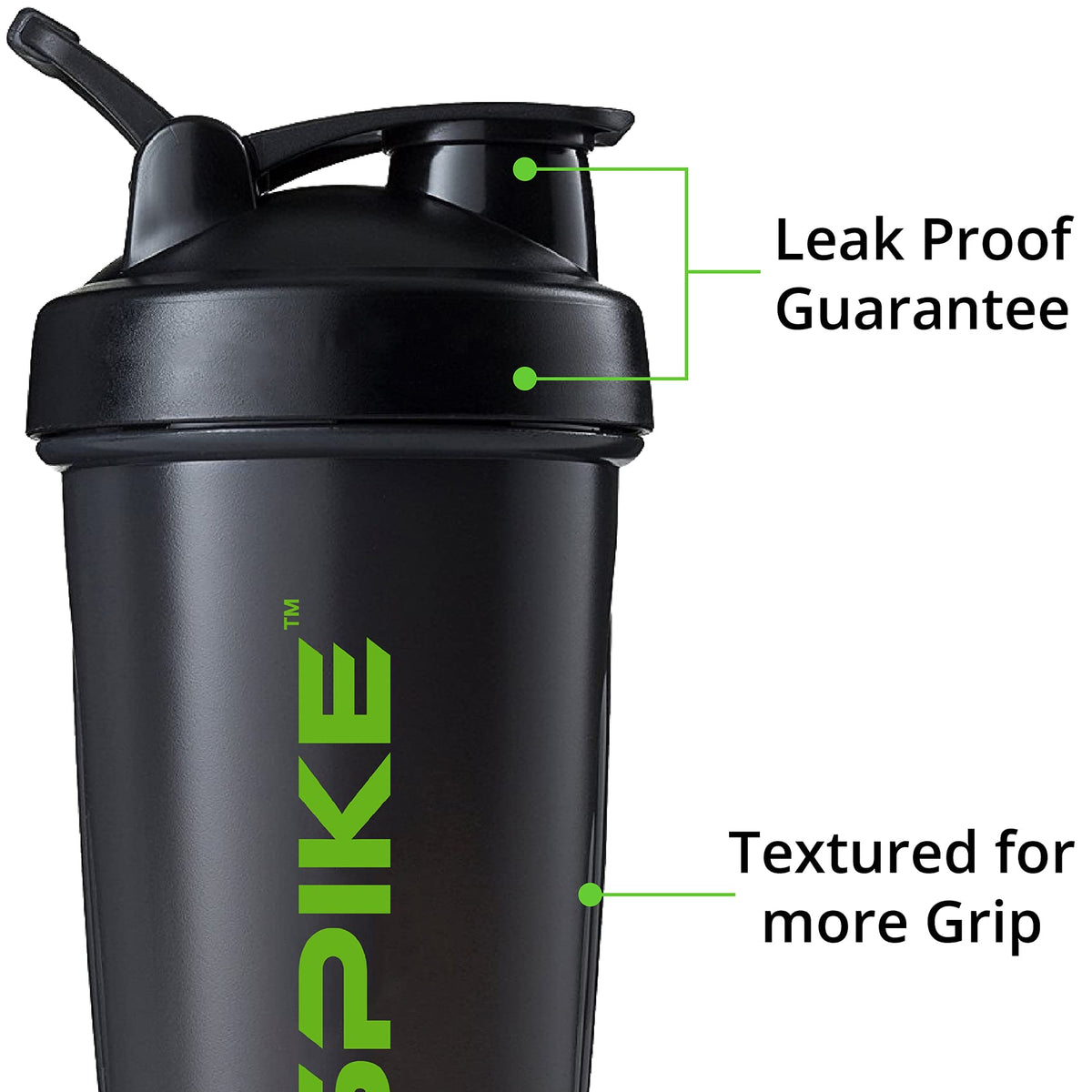 SPIKE Protein Shaker Bottle 700ml - Black - image 3
