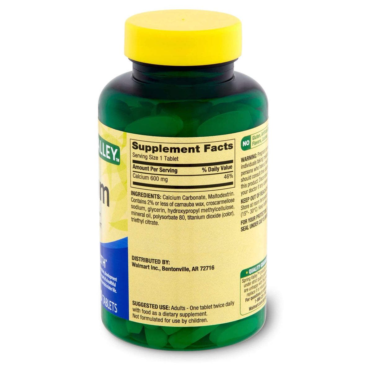 Generic Spring Valley Calcium 600mg Tablets for Bone Health - 300 Tablets - image 3