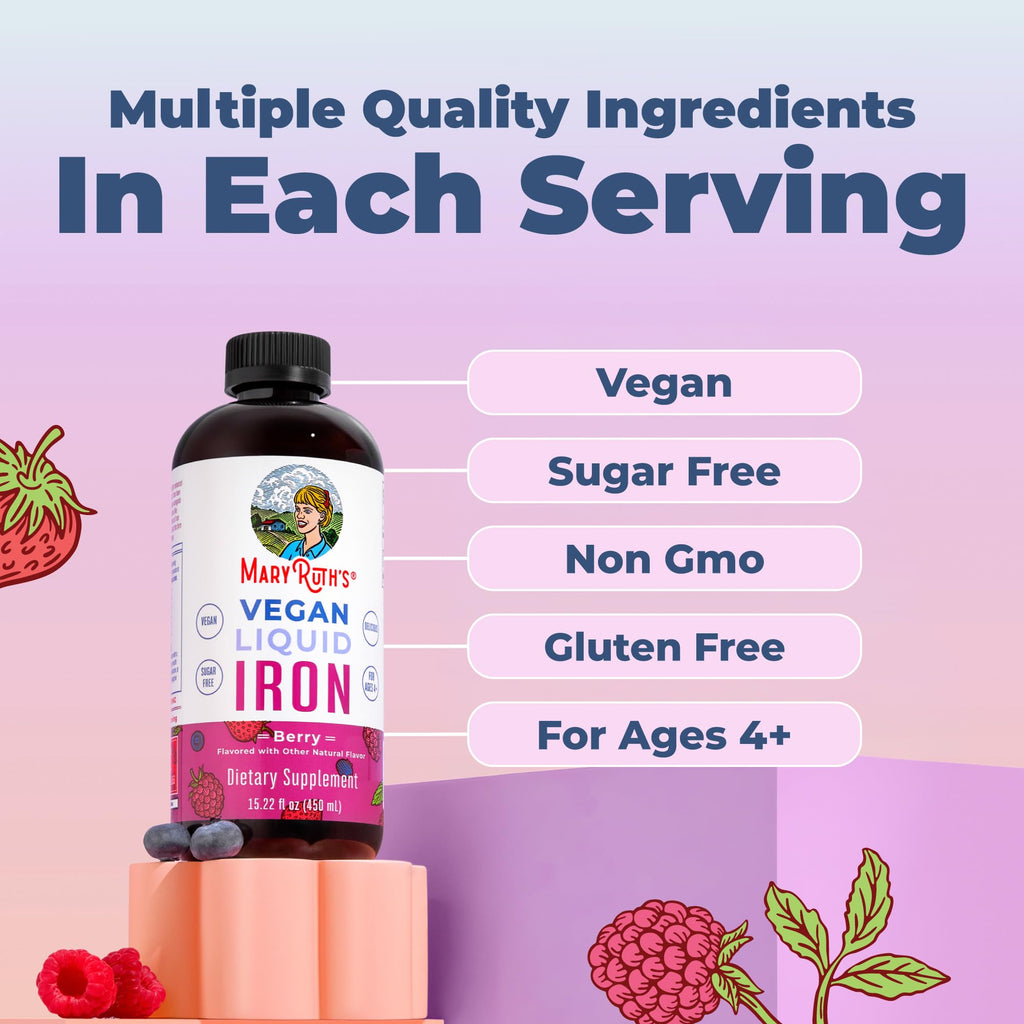 MaryRuth's Liquid Iron Supplement for Women, Men & Kids - 15.22 Fl Oz - image 5