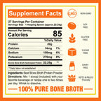 Zammex Beef Bone Broth Protein Powder Unflavored - 27 Servings - image 2
