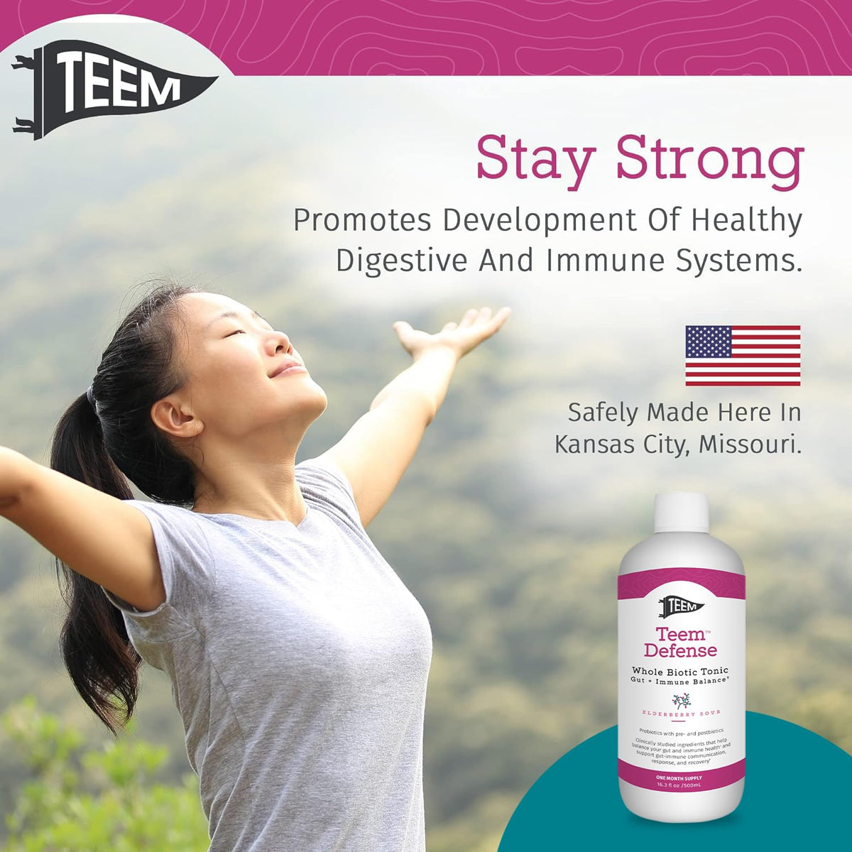 Teem Defense Liquid Probiotic with Elderberry and Postbiotics - 16 fl oz - image 5