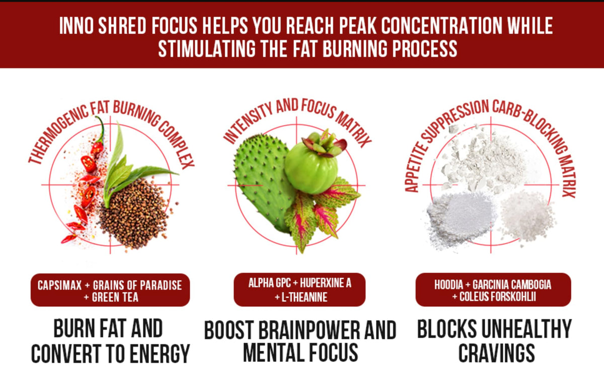 InnoSupps Inno Shred Focus Day Time Fat Burner - 60 Vegetarian Capsules - image 4