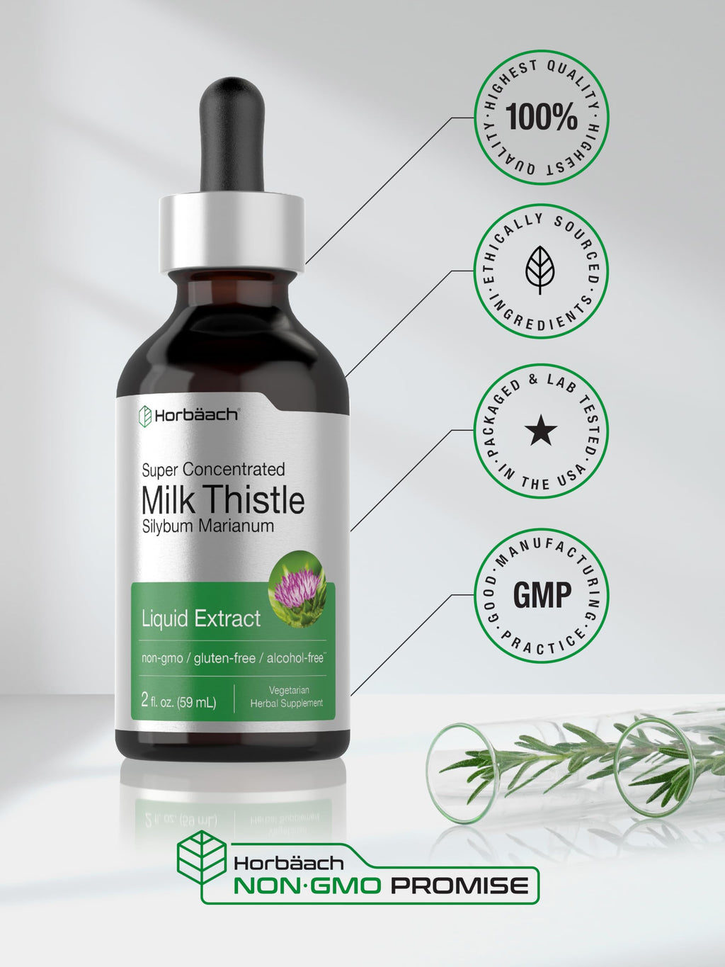 Horbäach Milk Thistle Extract Liquid Alcohol Free - 2 fl oz - image 6