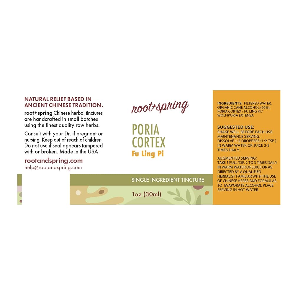 root + spring Poria Cortex Fu Ling Pi Herbal Tincture - 1 Fl Oz - image 2