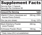 NATURELO Immune Support Supplement Elderberry Vitamin C - 120 Capsules - image 3