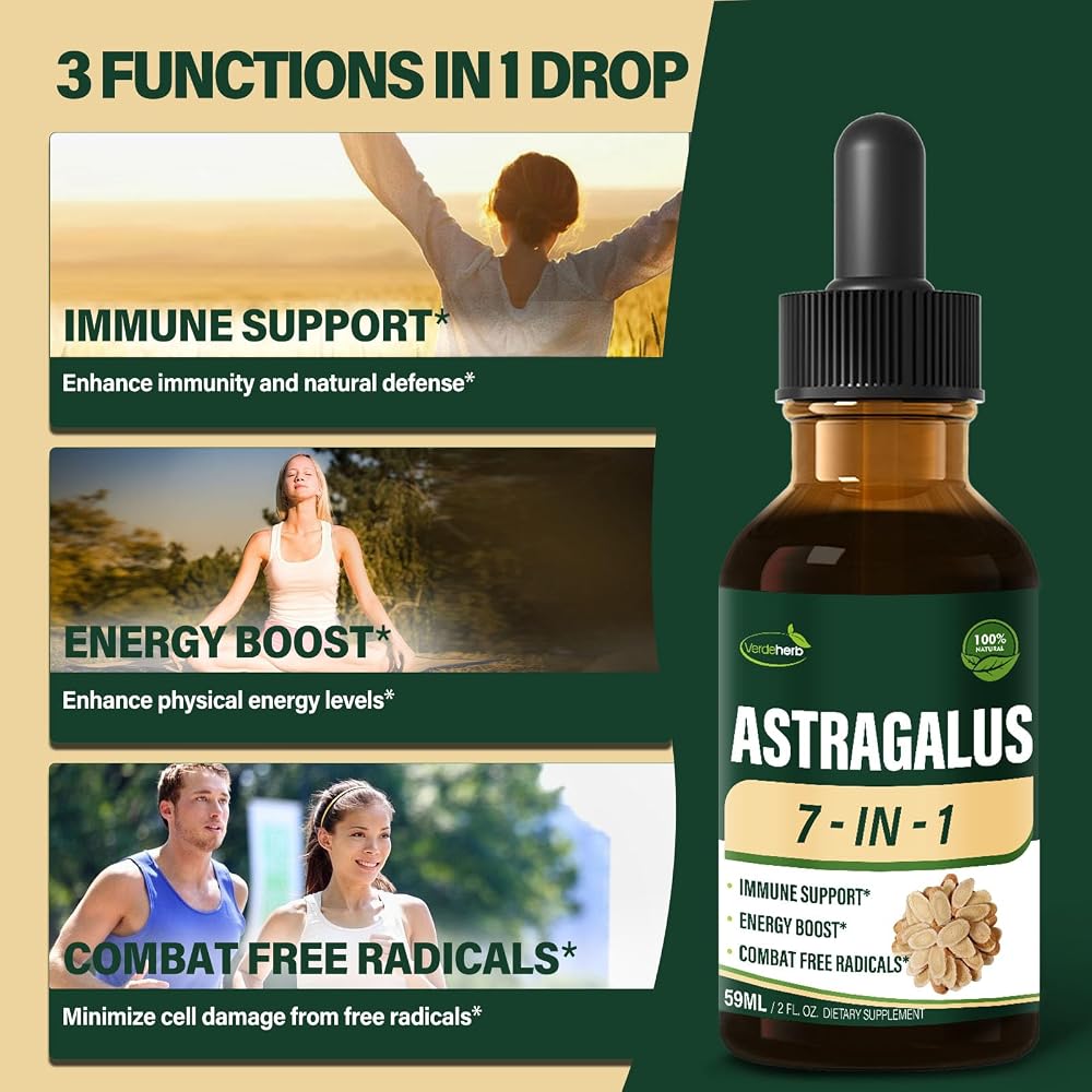 Verdeherb Astragalus Herbal Supplement Immune Support - 2 oz - image 2
